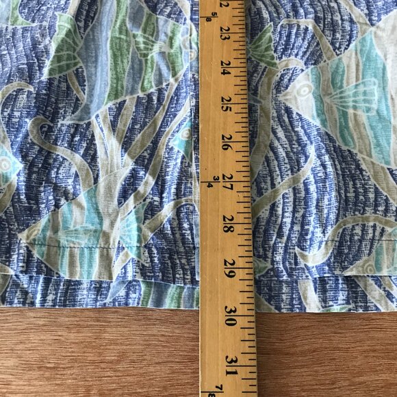 Cooke Street Hawaiian Shirt Men 2XL Blue Fish Print Button Up Pocket Collared - Picture 6 of 12